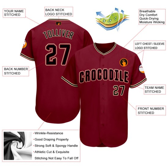 Custom Crimson Black-City Cream rugby Jersey Custom Crimson Black-City Cream rugby Jersey