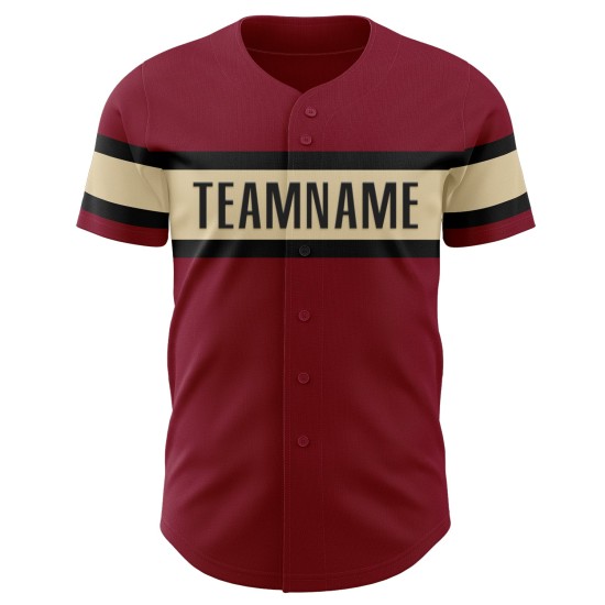 Custom Crimson Black-Cream Authentic rugby Jersey Custom Crimson Black-Cream Authentic rugby Jersey