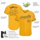 Custom Gold Gold-Black Authentic rugby Jersey Custom Gold Gold-Black Authentic rugby Jersey