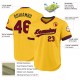Custom Gold Maroon-Black Authentic Throwback rugby Jersey Custom Gold Maroon-Black Authentic Throwback rugby Jersey