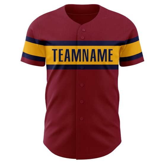 Custom Crimson Gold-Navy Authentic rugby Jersey Custom Crimson Gold-Navy Authentic rugby Jersey