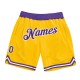Custom Gold Purple-White Authentic Throwback Shorts Custom Gold Purple-White Authentic Throwback Shorts