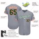 Custom Gray Green-Orange Authentic rugby Jersey Custom Gray Green-Orange Authentic rugby Jersey