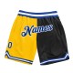 Custom Gold Royal-Black Authentic Throwback Split Fashion Shorts Custom Gold Royal-Black Authentic Throwback Split Fashion Shorts