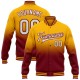 Custom Gold White-Crimson Bomber Full-Snap Varsity Letterman Fade Fashion Jacket Custom Gold White-Crimson Bomber Full-Snap Varsity Letterman Fade Fashion Jacket
