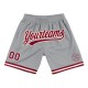 Custom Gray Maroon-Cream Authentic Throwback Shorts Custom Gray Maroon-Cream Authentic Throwback Shorts