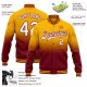 Custom Gold White-Crimson Bomber Full-Snap Varsity Letterman Fade Fashion Jacket Custom Gold White-Crimson Bomber Full-Snap Varsity Letterman Fade Fashion Jacket