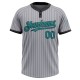Custom Gray Black Pinstripe Teal Two-Button Unisex Jersey Custom Gray Black Pinstripe Teal Two-Button Unisex Jersey