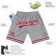 Custom Gray Maroon-Cream Authentic Throwback Shorts Custom Gray Maroon-Cream Authentic Throwback Shorts