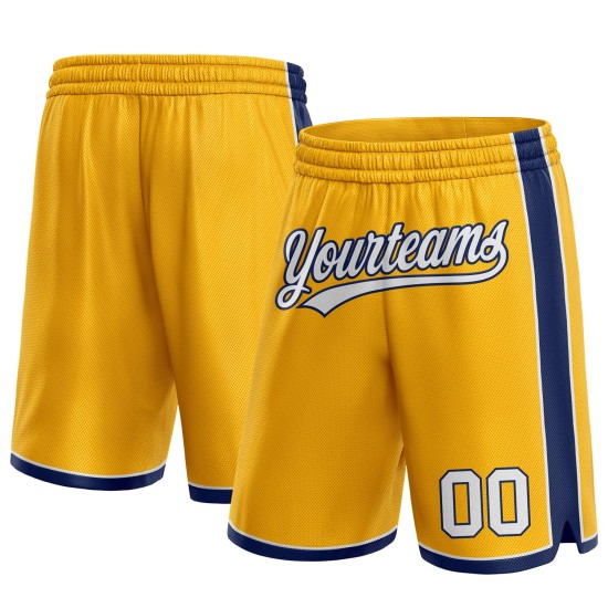 Custom Gold White-Navy Authentic Shorts Custom Gold White-Navy Authentic Shorts
