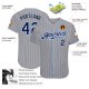 Custom Gray Navy Pinstripe Navy-Light Blue Authentic rugby Jersey Custom Gray Navy Pinstripe Navy-Light Blue Authentic rugby Jersey