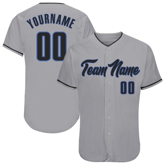 Custom Gray Black-Blue Authentic rugby Jersey Custom Gray Black-Blue Authentic rugby Jersey