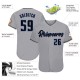 Custom Gray Black-Blue Authentic rugby Jersey Custom Gray Black-Blue Authentic rugby Jersey