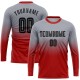 Custom Gray Black-Red Sublimation Long Sleeve Fade Fashion Uniform Jersey Custom Gray Black-Red Sublimation Long Sleeve Fade Fashion Uniform Jersey