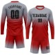 Custom Gray Black-Red Sublimation Long Sleeve Fade Fashion Uniform Jersey Custom Gray Black-Red Sublimation Long Sleeve Fade Fashion Uniform Jersey