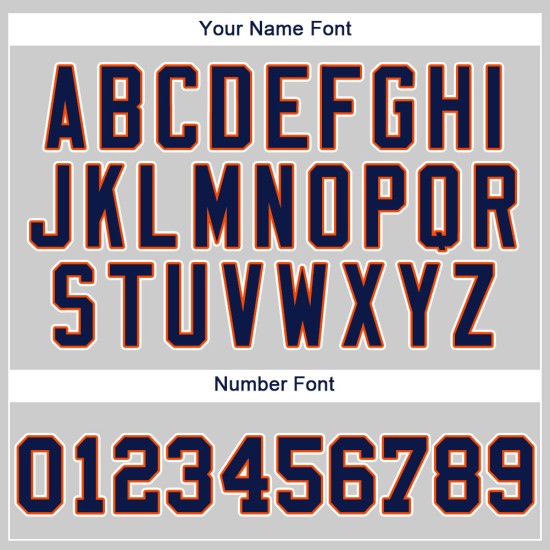 Custom Gray Navy-Orange Authentic rugby Jersey Custom Gray Navy-Orange Authentic rugby Jersey