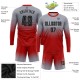 Custom Gray Black-Red Sublimation Long Sleeve Fade Fashion Uniform Jersey Custom Gray Black-Red Sublimation Long Sleeve Fade Fashion Uniform Jersey