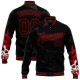 Custom Graffiti Pattern Black-Red Dark Abstract Urban Street Art 3D Bomber Full-Snap Varsity Letterman Jacket Custom Graffiti Pattern Black-Red Dark Abstract Urban Street Art 3D Bomber Full-Snap Varsity Letterman Jacket