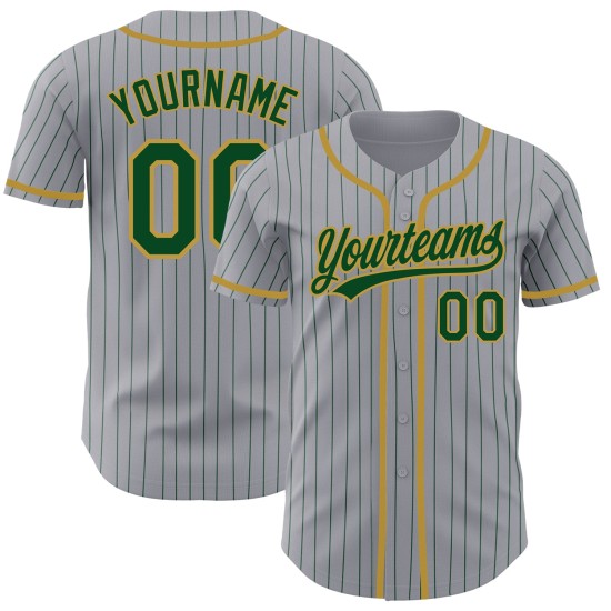 Custom Gray Green Pinstripe Old Gold Authentic rugby Jersey Custom Gray Green Pinstripe Old Gold Authentic rugby Jersey