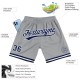 Custom Gray Navy-White Authentic Throwback Shorts Custom Gray Navy-White Authentic Throwback Shorts