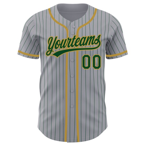 Custom Gray Green Pinstripe Old Gold Authentic rugby Jersey Custom Gray Green Pinstripe Old Gold Authentic rugby Jersey