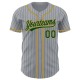 Custom Gray Green Pinstripe Old Gold Authentic rugby Jersey Custom Gray Green Pinstripe Old Gold Authentic rugby Jersey