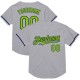 Custom Gray Neon Green-Navy Mesh Authentic Throwback rugby Jersey Custom Gray Neon Green-Navy Mesh Authentic Throwback rugby Jersey