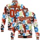 Custom Graffiti Pattern Orange-Black Abstract Grunge Art 3D Bomber Full-Snap Varsity Letterman Jacket Custom Graffiti Pattern Orange-Black Abstract Grunge Art 3D Bomber Full-Snap Varsity Letterman Jacket