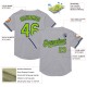 Custom Gray Neon Green-Navy Mesh Authentic Throwback rugby Jersey Custom Gray Neon Green-Navy Mesh Authentic Throwback rugby Jersey