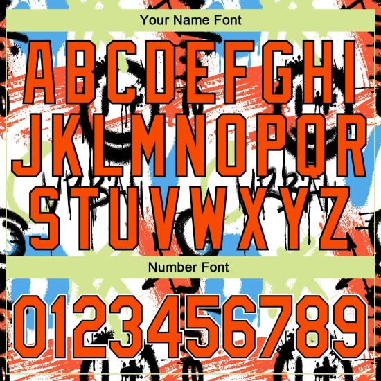 Custom Graffiti Pattern Orange-Black Abstract Grunge Art 3D Bomber Full-Snap Varsity Letterman Jacket Custom Graffiti Pattern Orange-Black Abstract Grunge Art 3D Bomber Full-Snap Varsity Letterman Jacket