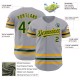 Custom Gray Green-Gold Line Authentic rugby Jersey Custom Gray Green-Gold Line Authentic rugby Jersey