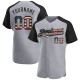 Custom Gray Vintage USA Flag-Black Authentic Raglan Sleeves rugby Jersey Custom Gray Vintage USA Flag-Black Authentic Raglan Sleeves rugby Jersey