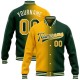 Custom Green Gold-Cream Bomber Full-Snap Varsity Letterman Gradient Fashion Jacket Custom Green Gold-Cream Bomber Full-Snap Varsity Letterman Gradient Fashion Jacket