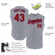 Custom Gray Red-Navy Authentic Sleeveless rugby Jersey Custom Gray Red-Navy Authentic Sleeveless rugby Jersey