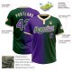 Custom Green Purple-Cream Gradient Fashion Two-Button Unisex Jersey Custom Green Purple-Cream Gradient Fashion Two-Button Unisex Jersey