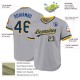 Custom Gray Royal-Gold Authentic Throwback rugby Jersey Custom Gray Royal-Gold Authentic Throwback rugby Jersey