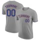 Custom Gray Royal-Orange Performance T-Shirt Custom Gray Royal-Orange Performance T-Shirt