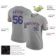 Custom Gray Royal-Orange Performance T-Shirt Custom Gray Royal-Orange Performance T-Shirt