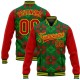 Custom Green Red-Gold Christmas 3D Bomber Full-Snap Varsity Letterman Jacket Custom Green Red-Gold Christmas 3D Bomber Full-Snap Varsity Letterman Jacket