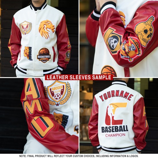 Custom Green Red-Gold Christmas 3D Bomber Full-Snap Varsity Letterman Jacket Custom Green Red-Gold Christmas 3D Bomber Full-Snap Varsity Letterman Jacket