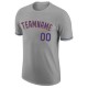 Custom Gray Royal-Orange Performance T-Shirt Custom Gray Royal-Orange Performance T-Shirt
