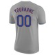 Custom Gray Royal-Orange Performance T-Shirt Custom Gray Royal-Orange Performance T-Shirt