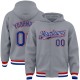 Custom Gray Royal-Red Bomber Full-Snap Varsity Letterman Hoodie Jacket Custom Gray Royal-Red Bomber Full-Snap Varsity Letterman Hoodie Jacket