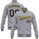 Custom Gray Royal-Yellow Bomber Full-Snap Varsity Letterman Jacket Custom Gray Royal-Yellow Bomber Full-Snap Varsity Letterman Jacket