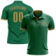 Custom Kelly Green Old Gold Performance Golf Polo Shirt Custom Kelly Green Old Gold Performance Golf Polo Shirt