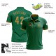 Custom Kelly Green Old Gold Performance Golf Polo Shirt Custom Kelly Green Old Gold Performance Golf Polo Shirt