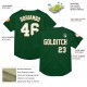 Custom Green White-Old Gold Mesh Authentic Throwback rugby Jersey Custom Green White-Old Gold Mesh Authentic Throwback rugby Jersey