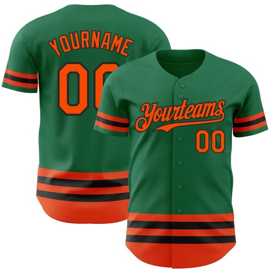 Custom Kelly Green Orange-Black Line Authentic rugby Jersey Custom Kelly Green Orange-Black Line Authentic rugby Jersey
