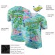 Custom Lakes Blue Neon Green-Navy 3D Pattern Design Beach Hawaii Palm Trees And Flamingo Performance T-Shirt Custom Lakes Blue Neon Green-Navy 3D Pattern Design Beach Hawaii Palm Trees And Flamingo Performance T-Shirt
