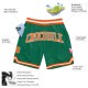 Custom Kelly Green Orange-White Authentic Throwback Shorts Custom Kelly Green Orange-White Authentic Throwback Shorts